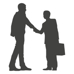 Businessmen shaking hands silhouette