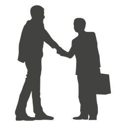 Empresarios estrecharme la mano silueta Diseño PNG