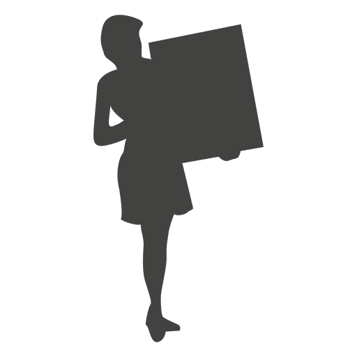 Businesswoman carrying board silhouette PNG Design