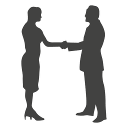 Empresária se encontrando com a silhueta do empresário Desenho PNG