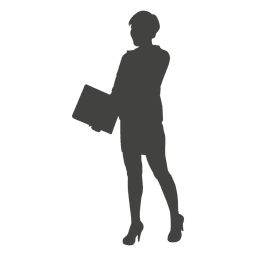 Silhueta de mulher de negócios carregando arquivos Desenho PNG
