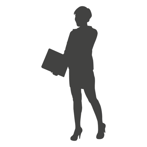 Businesswoman silhouette carrying files - Transparent PNG & SVG vector file