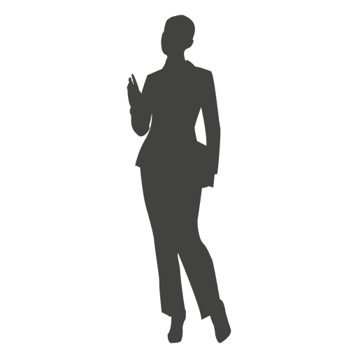Businesswoman silhouette with files PNG Design