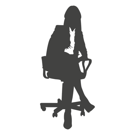 Businesswoman sitting on chair PNG Design