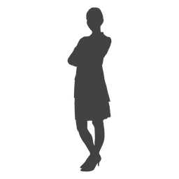 Geschäftsfrau die lässige Silhouette steht PNG-Design