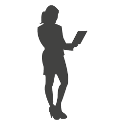 Geschäftsfrau die mit Laptop steht PNG-Design
