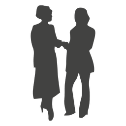 Businesswomen shaking hands silhouette PNG Design