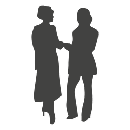 Händeschüttelnde Silhouette der Geschäftsfrauen PNG-Design