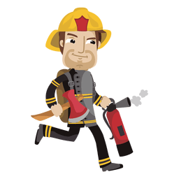 Diseño PNG Y SVG De Dibujos Animados De Bombero Ocupado Para Camisetas Diseño PNG Y SVG De Dibujos Animados De Bombero Ocupado Para Camisetas