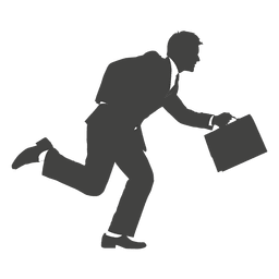 Silhueta de empresário correndo ocupado Desenho PNG