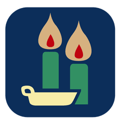 Quadratisches Symbol der Kerzenlampe PNG-Design