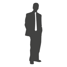 Casual businessman standing silhouette PNG Design