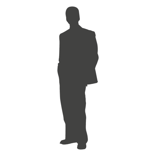 Casual executive standing silhouette
