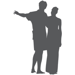 Casual lovers silhouette PNG Design