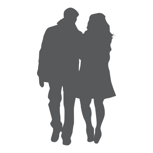 Casual romantic couple silhouette PNG Design