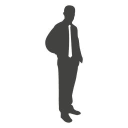 Lässige stehende Geschäftsmannschattenbild PNG-Design
