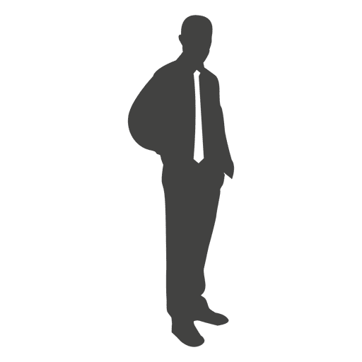 Casual standing businessman silhouette - Transparent PNG & SVG vector file