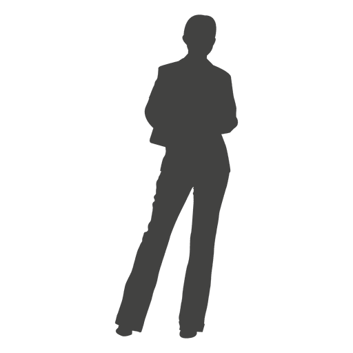 Casual standing business women silhouette PNG Design
