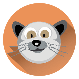 Ícone de círculo de desenho animado de gato Transparent PNG