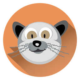 Icono de círculo de dibujos animados de gato Diseño PNG