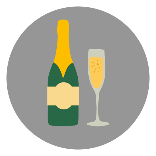 Champagne glass circle icon PNG Design
