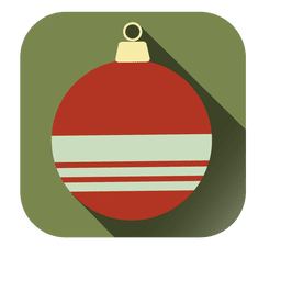 Quadratische Ikone der Weihnachtskugeldekoration PNG-Design