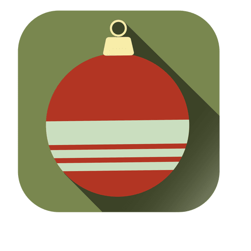 Icono cuadrado de decoración de adorno de Navidad Diseño PNG