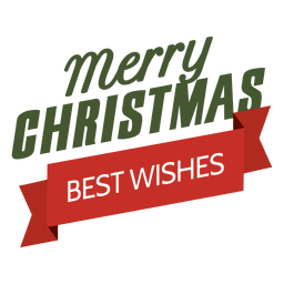 Etiqueta de cinta de los mejores deseos de navidad Diseño PNG