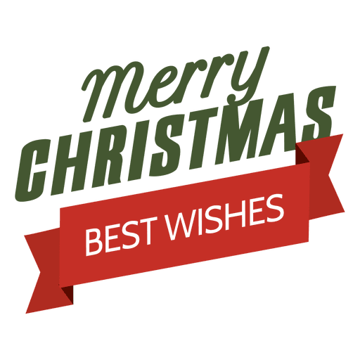 Download Christmas best wishes ribbon label - Transparent PNG & SVG ...