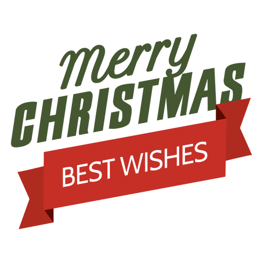 Christmas best wishes ribbon label PNG Design