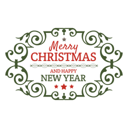 Weihnachtsfeiertags verziertes Abzeichen PNG-Design