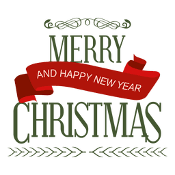 Christmas holiday ribboon badge PNG Design