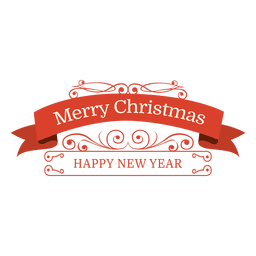 Christmas new year retro swirly badge PNG Design