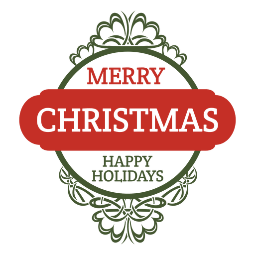Christmas red green seal PNG Design