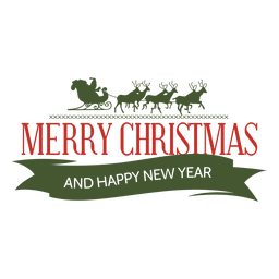 Insignia de año nuevo trineo navideño Diseño PNG