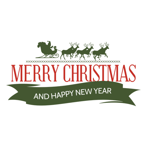 Christmas sleigh new year badge PNG Design