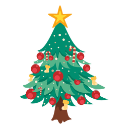 Decoración de dibujos animados de árbol de Navidad