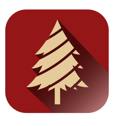 Rote Quadratikone des Weihnachtsbaumes PNG-Design
