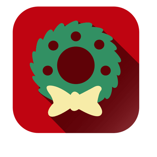 Icono cuadrado de corona de Navidad Diseño PNG