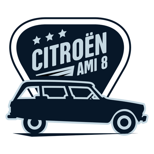 Insignia retro de Citroen ami8 Diseño PNG