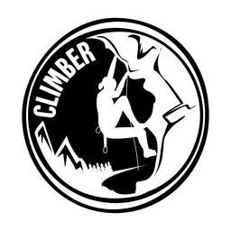 Climber camping badge PNG Design Transparent PNG