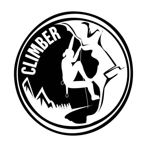 Climber camping badge PNG Design