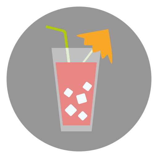Cocktail glass circle icon PNG Design