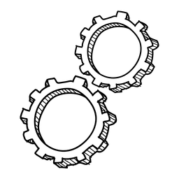 Zahnrad Hand gezeichnetes Symbol PNG-Design
