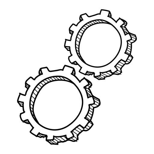 Zahnrad Hand gezeichnetes Symbol PNG-Design