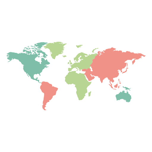 Mapa Do Mundo Colorido Continentes Baixar Png Svg Transparente