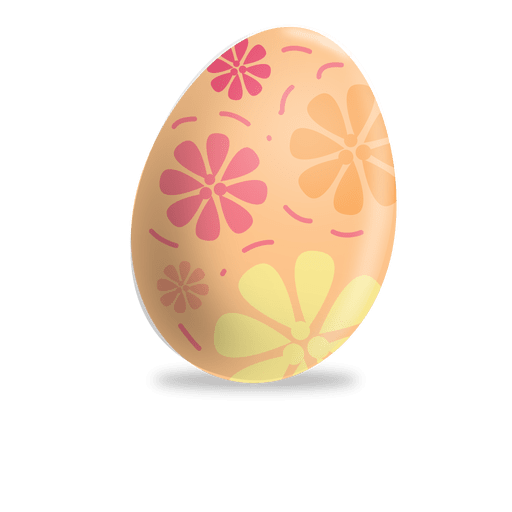 Colorful floral easter egg with details PNG Design