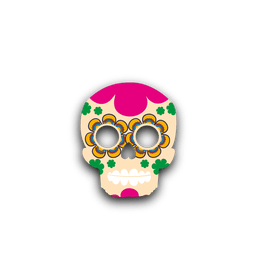 Calavera de azúcar colorida Diseño PNG