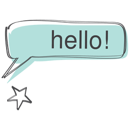 Hello comic speech doodle Desenho PNG