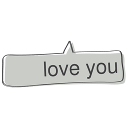 Love comic speech doodle Diseño PNG